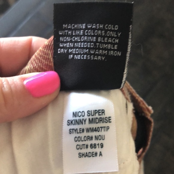 Hudson “Nico” Super Skinny Mid Rise Nouveau Denim AllOver Print 26 Jeans Neutral - Picture 14 of 14